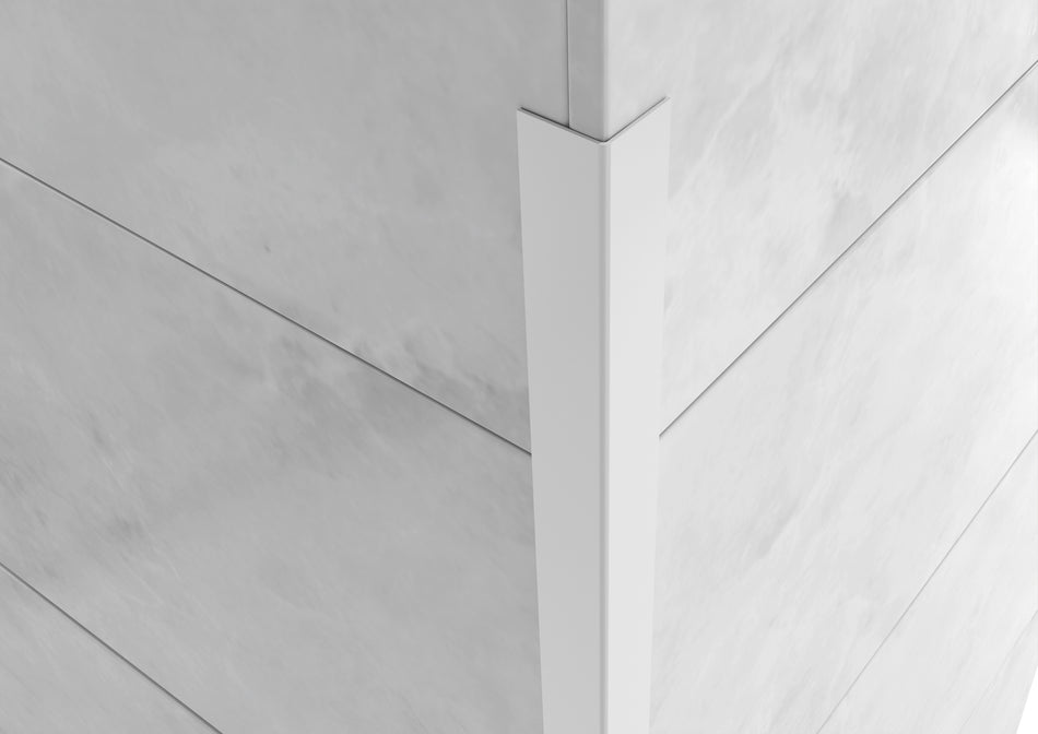 Profilo paraspigolo in ALLUMINIO bianco lucido. Barra 2.5 m