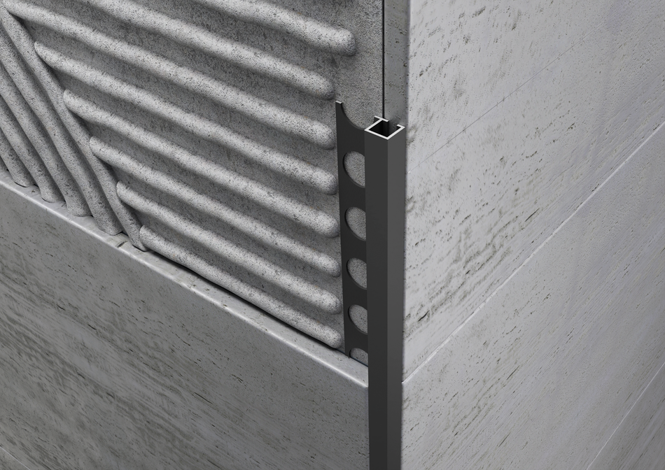 Profilo angolo quadro in ALLUMINIO nero opaco. Barra 2.5 m
