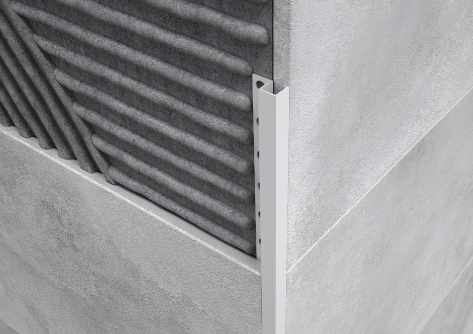 Profilo angolo quadro in ALLUMINIO bianco lucido. Barra 2.5 m