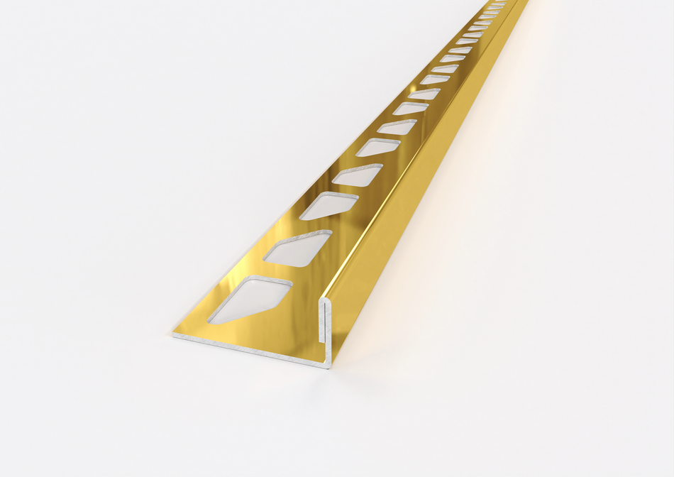 Profilo terminale e delimitazione in ACCIAIO oro. Barra 2.7 m