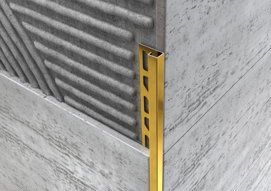 Profilo quadro in ACCIAIO oro. Barra 2.7 m