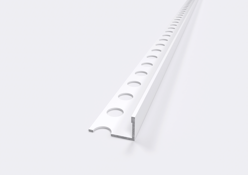Profilo terminale e delimitazione in ALLUMINIO bianco lucido. Barra 2.5 m