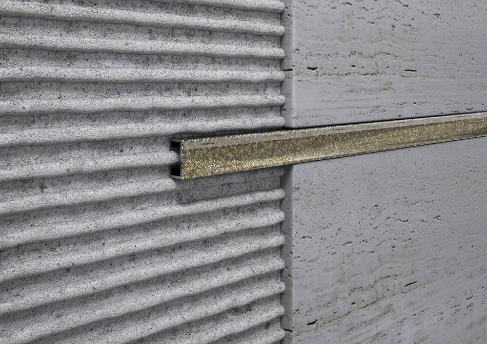 Profilo listello in ALLUMINIO glitterato sabbia. Barra 2 m