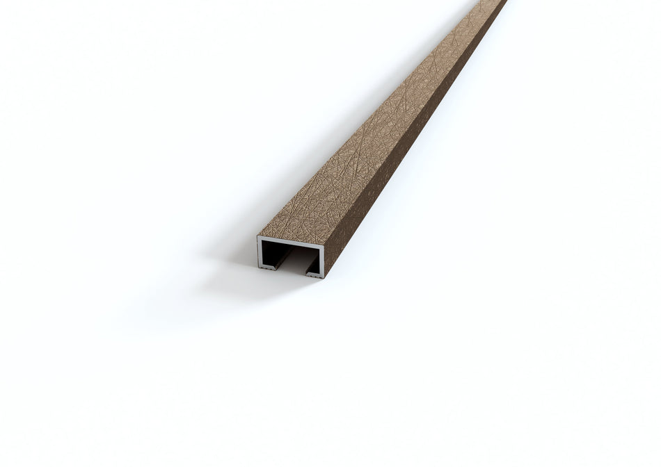 Profilo listello testa piatta in ALLUMINIO decorato bronzo. Barra 2 m