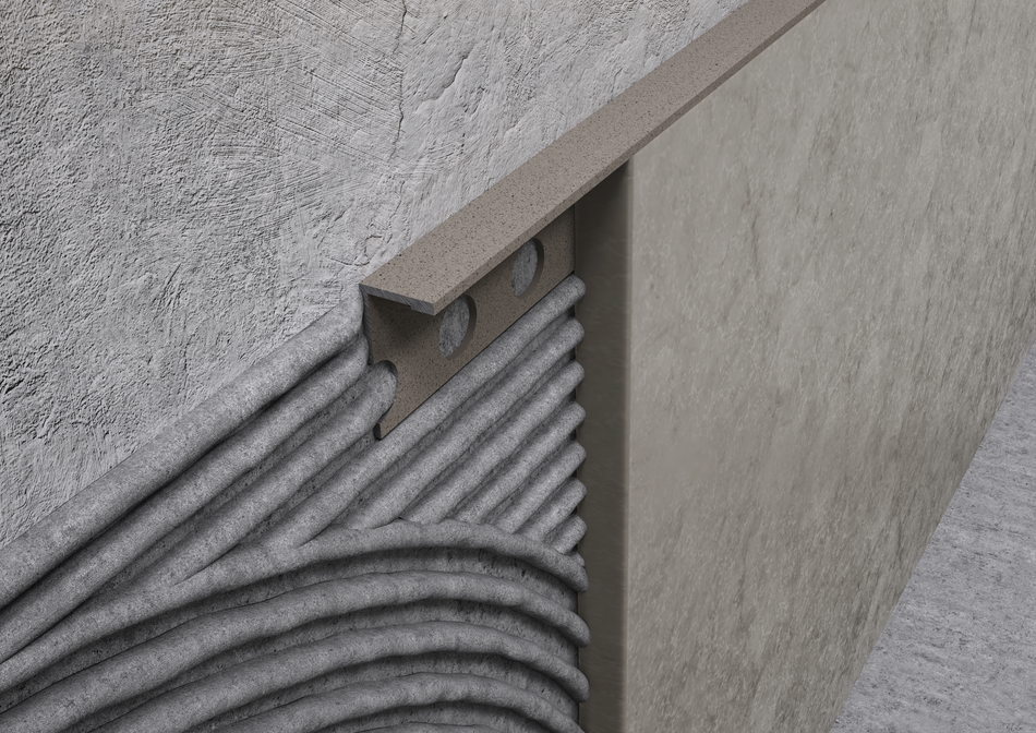 Giunto di delimitazione in ALLUMINIO - finitura sabbia. Barra 2.5 m