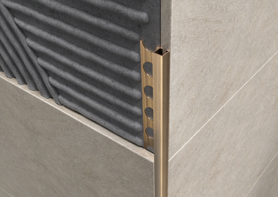 Profilo angolo quadro in OTTONE. Barra 2.5 m