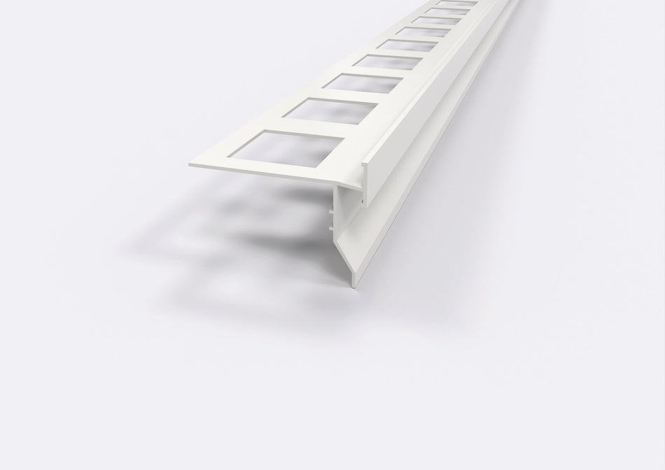Profilo gocciolatoio in PVC per balconi e terrazze. Barra 2.6 m