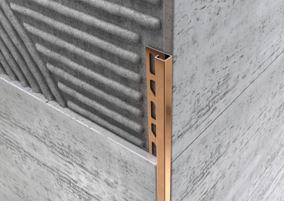 Profilo jolly quadro in ACCIAIO oro rosa. Barra 2.5 m