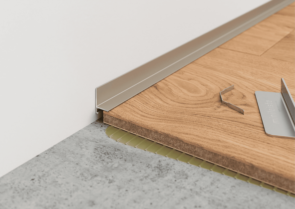 Battiscopa in alluminio per pavimenti SPC – Barra da 2 m