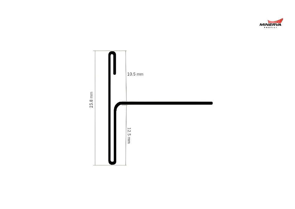 Profilo bordo piastrella a "T" in ACCIAIO. Barra 2.7 m