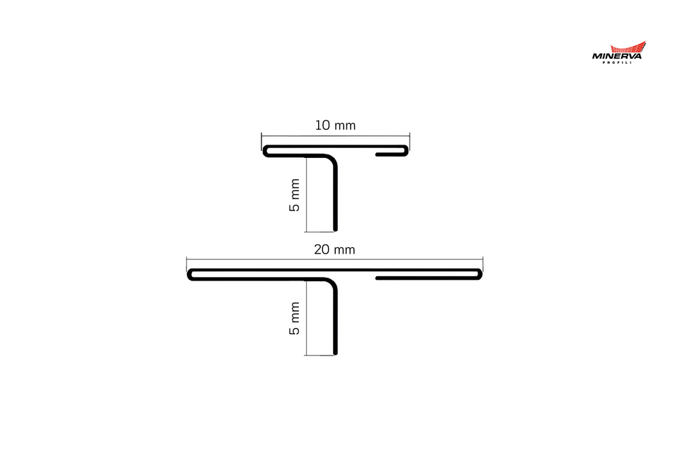 Profilo coprigiunto a "T" in ACCIAIO per pavimenti. Barra 2.5 m