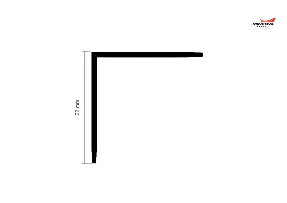 Profilo paraspigolo angolare in PVC bianco 22x22. Barra 2.6 m