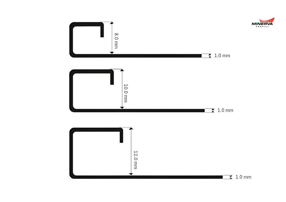 Profilo quadro in ACCIAIO INOX AISI 316 per scale e gradini. Barra 2.7 m