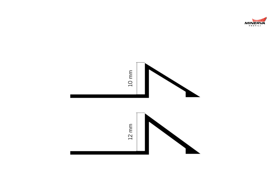 Profilo terminale a rampa in ACCIAIO. Barra 2.5 m