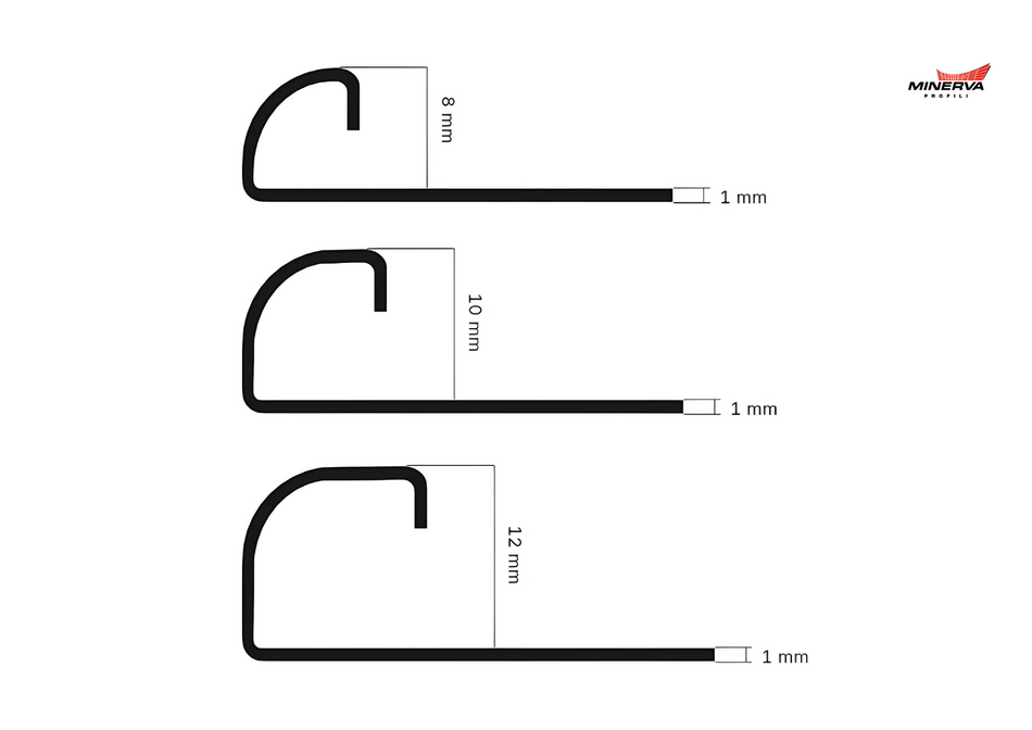 Profilo jolly tondo in ACCIAIO per scale e gradini. Barra 2.5 m