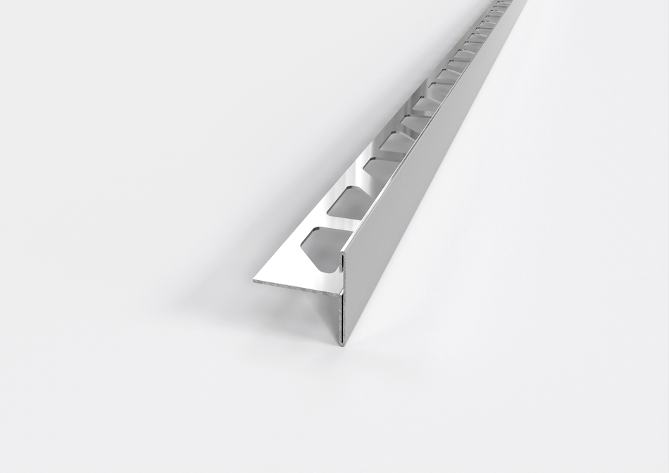 profilo bordo piastrella a T in acciaio lucido