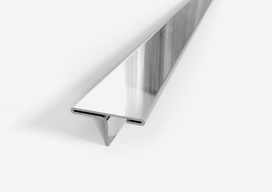 profilo coprigiunto a T in acciaio lucido