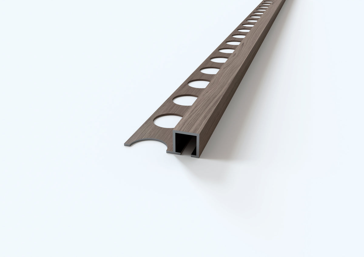profilo in alluminio quadro finitura legno quercia
