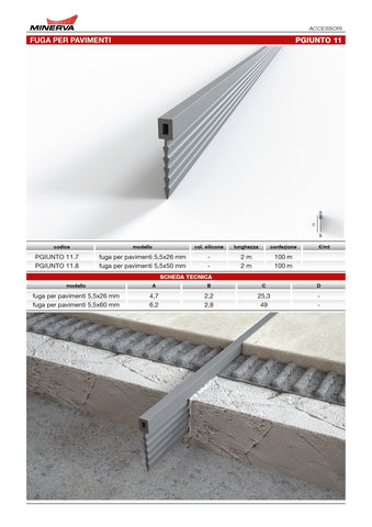 Fuga per pavimenti a lisca pesce in pvc. Barra 2 m