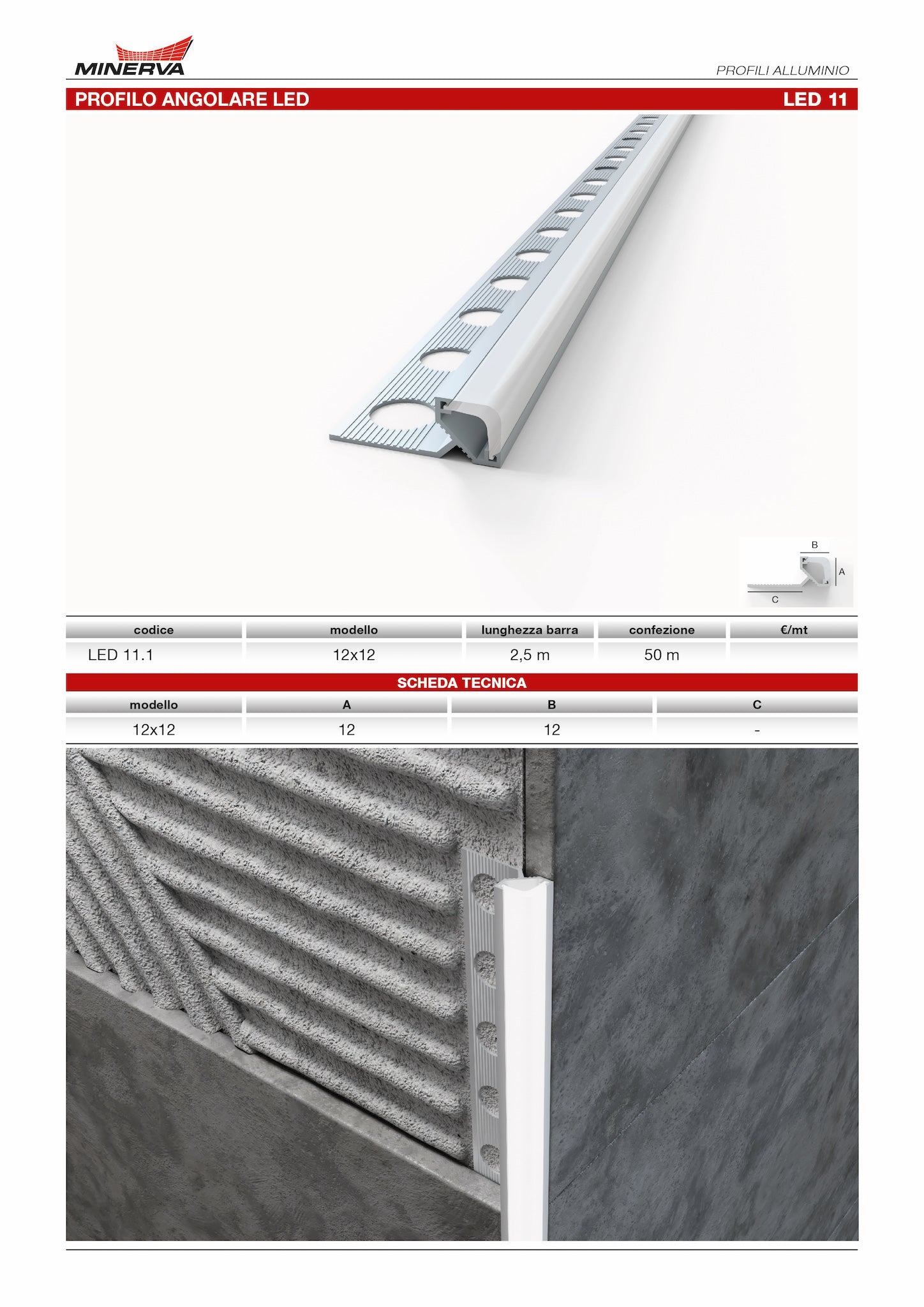 Profilo angolare led Barra 2.5 m