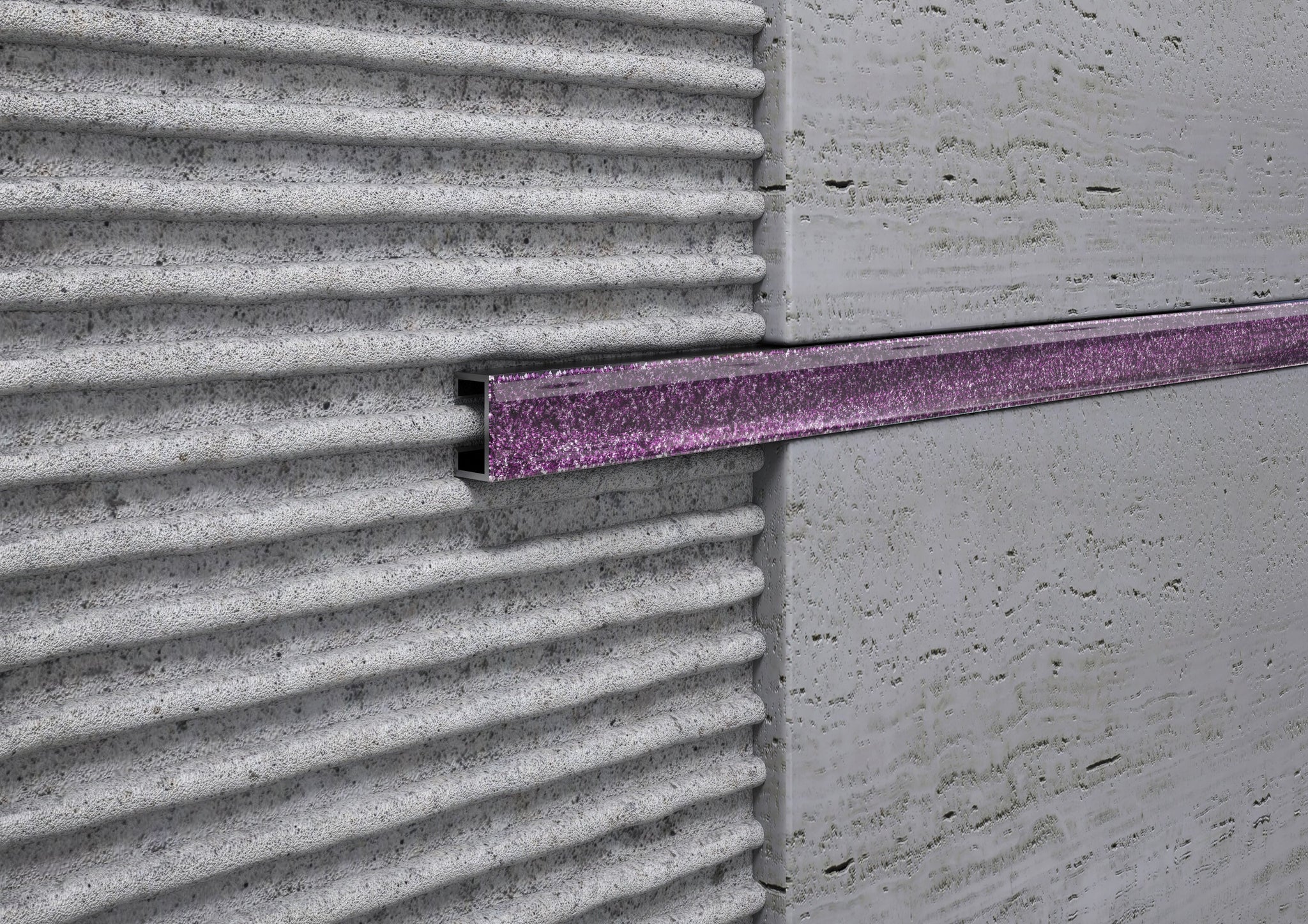 Profilo Listello glitterato viola. Barra 2 m