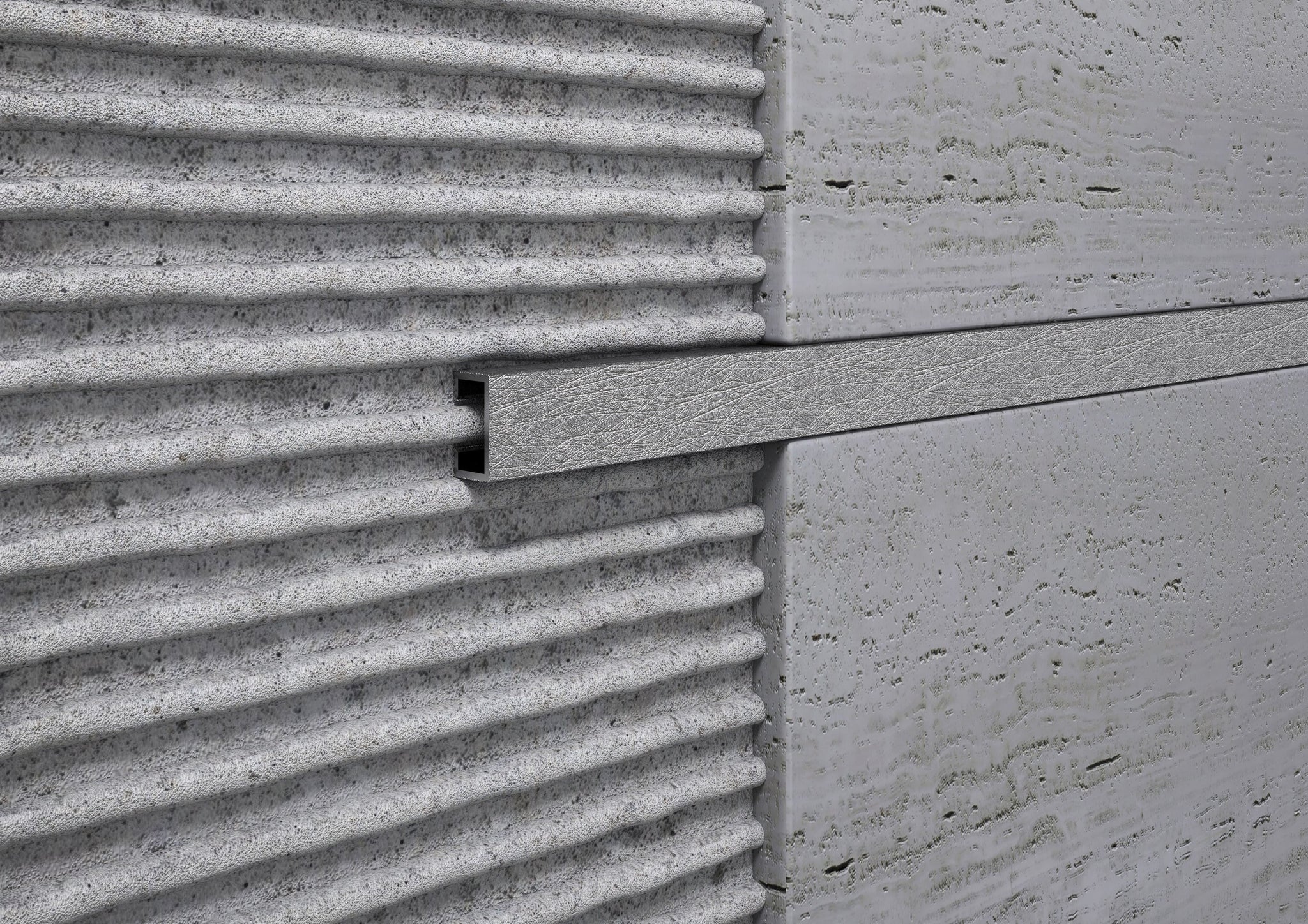 Profilo Listello profilo alluminio decorato argento. Barra 2 m