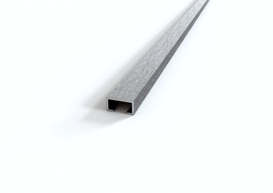 Profilo listello testa piatta in ALLUMINIO decorato argento. Barra 2 m