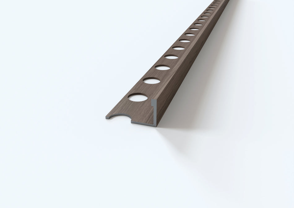Giunto delimitazione in alluminio - finitura legno. Barra 2.6 m