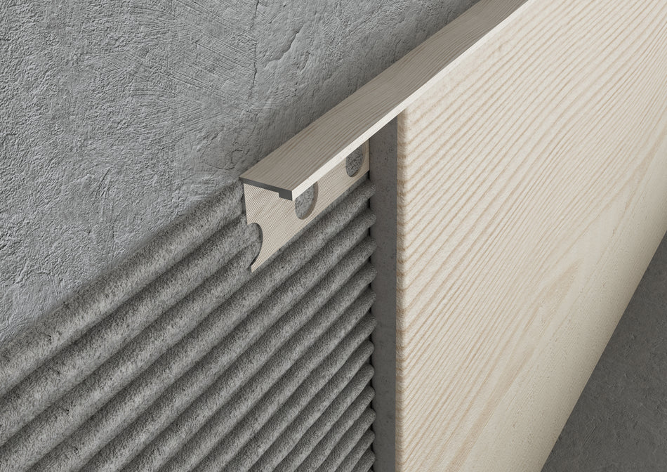 Giunto delimitazione in ALLUMINIO finitura legno. Barra 2.6 m