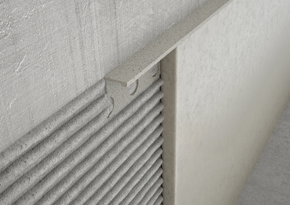 Giunti di delimitazione in ALLUMINIO sabbia effetto pietra. Barra 2.6 m