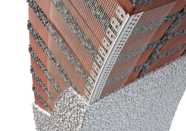 Profilo-paraspigolo per archi in pvc con rete. Barra 2.5 m