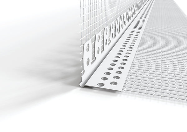Profilo-paraspigolo per archi in pvc con rete. Barra 2.5 m