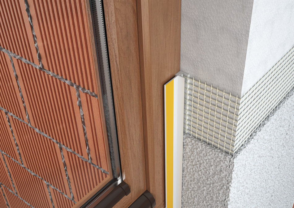 Profilo in PVC con rete per finestra. Barra 2.5 m