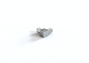 Capsula in alluminio lucido e opaco per profilo jolly quadro.